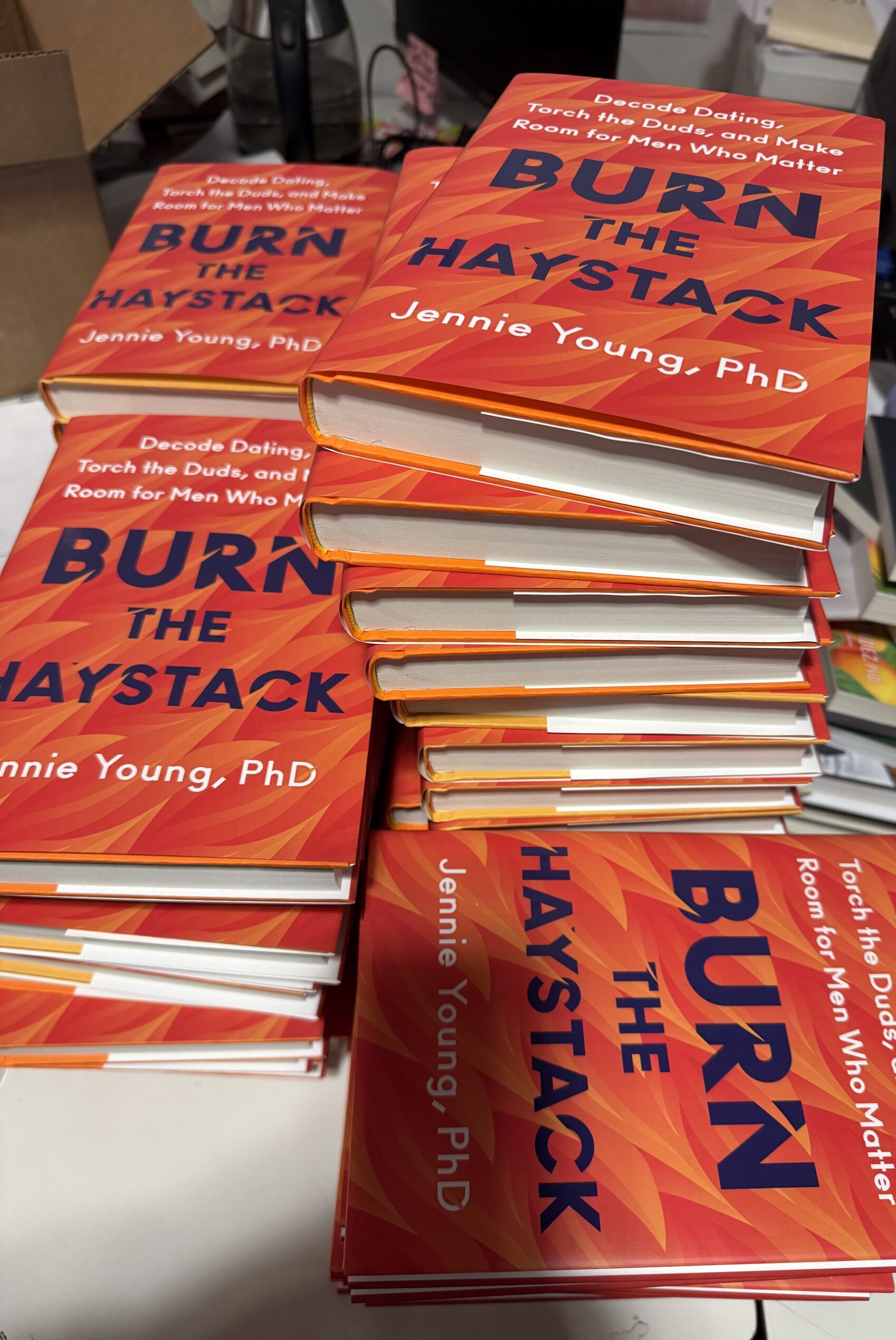 stack of Burn the Haystack books