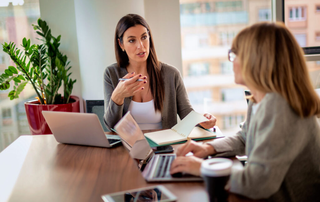 Business colleagues meeting in a modern office