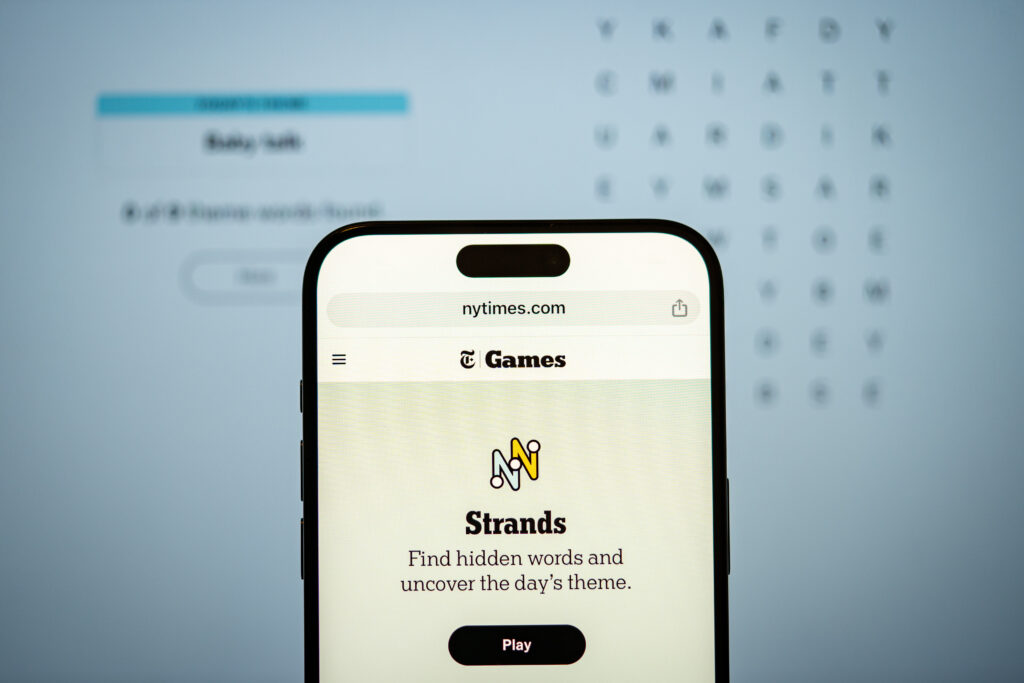 The New York Times' online word game Strands.